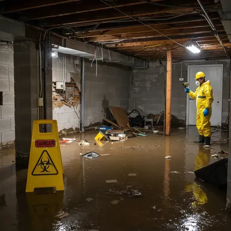 Flooded Basement Electrical Hazard in Elgin, OR Property